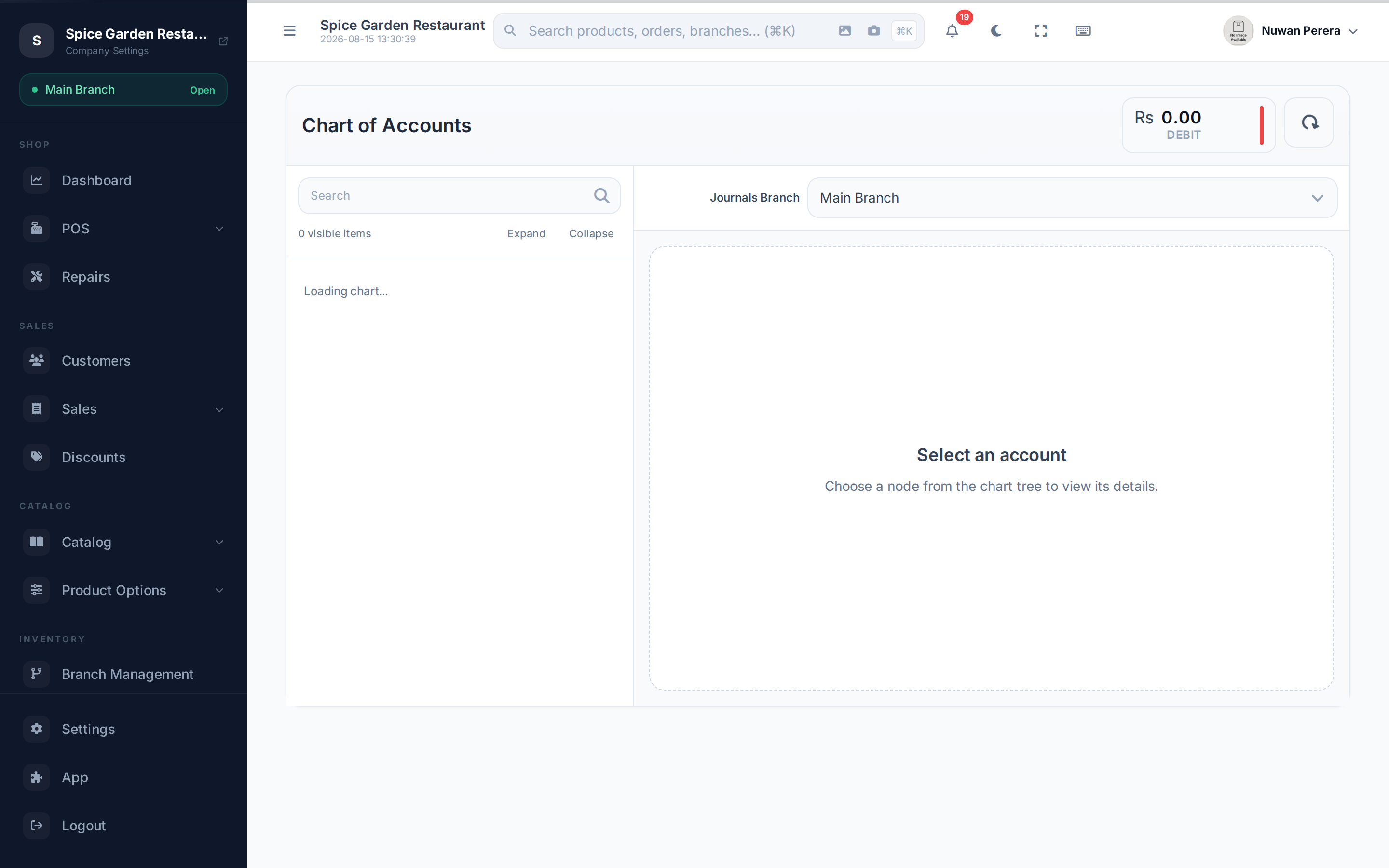The chart of accounts